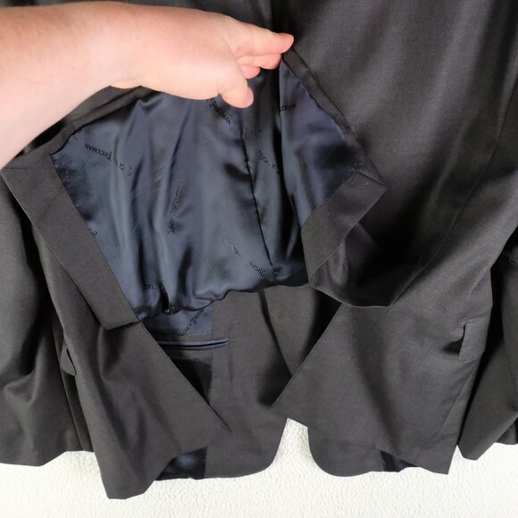 Hickey Freeman Blazer Mens 42 Regular Gray Traveler Wool Suit Jacket Made USA - Picture 6 of 15
